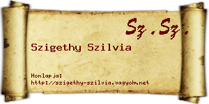Szigethy Szilvia névjegykártya