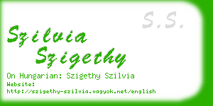 szilvia szigethy business card